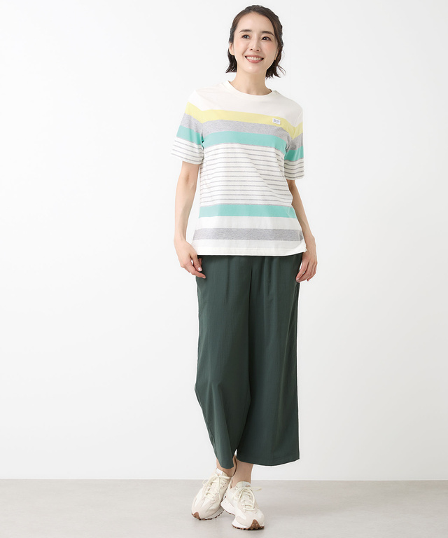 スノーコットン 天竺 パネルボーダー Tシャツ【接触冷感】
