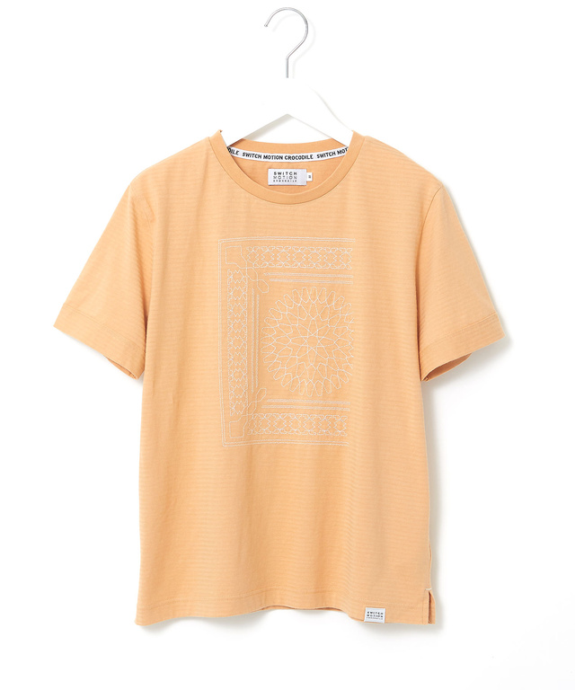 シャドーボーダー バンダナ刺繍 Tシャツ