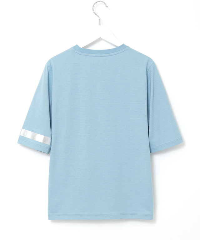 シャドーボーダー天竺 袖ライン Tシャツ