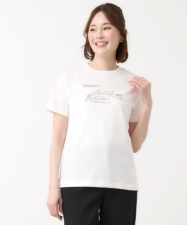 プレーティング天竺 モチーフプリント Tシャツ【吸汗速乾】