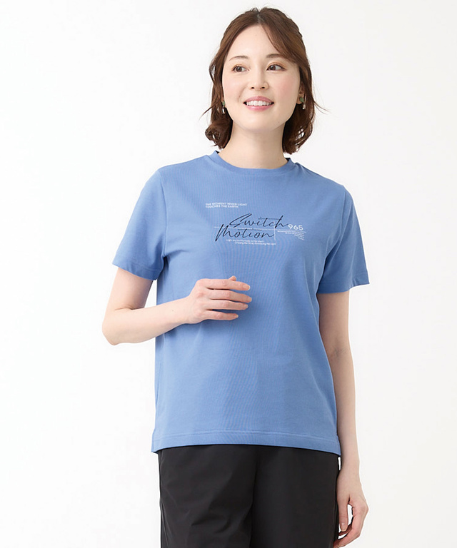 プレーティング天竺 モチーフプリント Tシャツ【吸汗速乾】