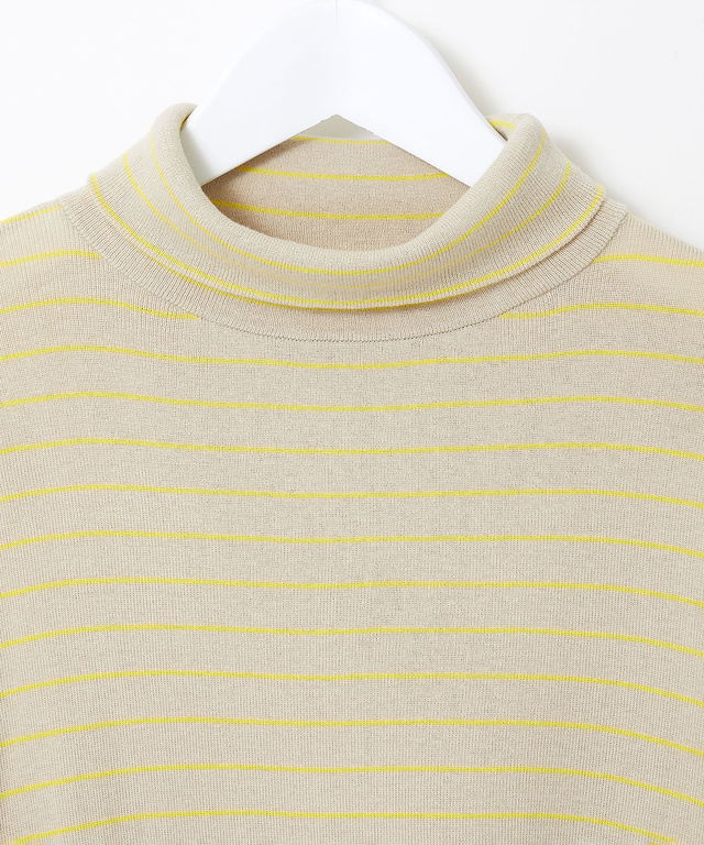 タートルネック 配色 ニット【手洗いOK】