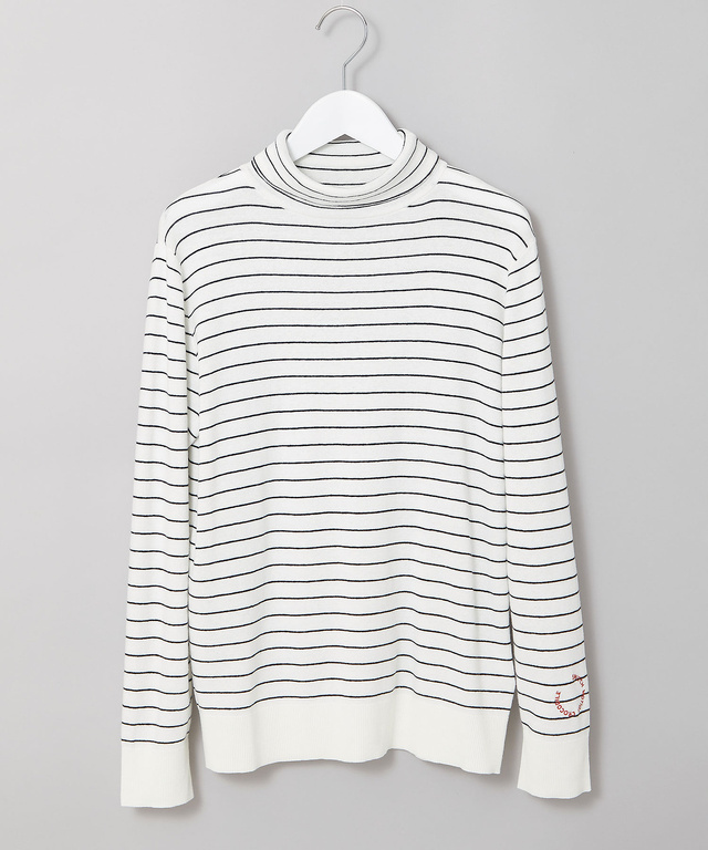 タートルネック 配色 ニット【手洗いOK】