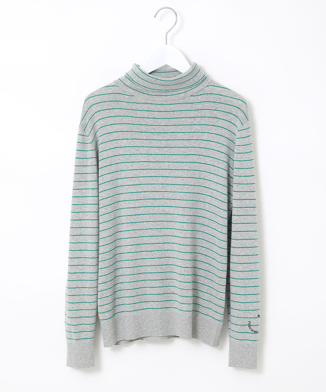 タートルネック 配色 ニット【手洗いOK】