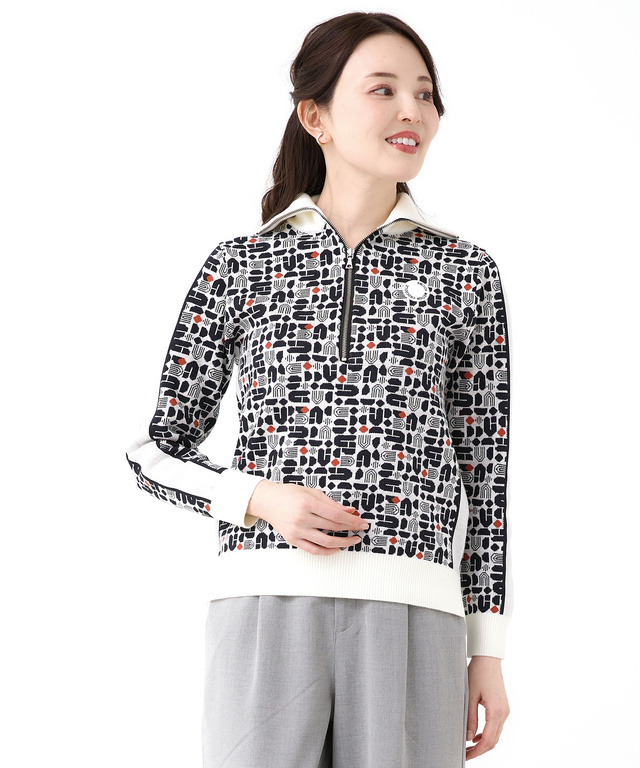 モノグラム ハーフジップ プルオーバー ニット