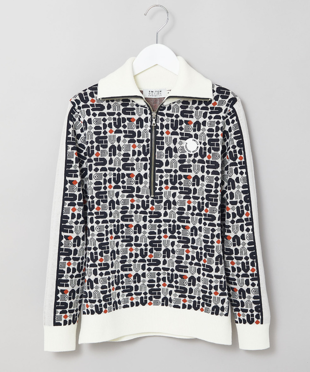 モノグラム ハーフジップ プルオーバー ニット