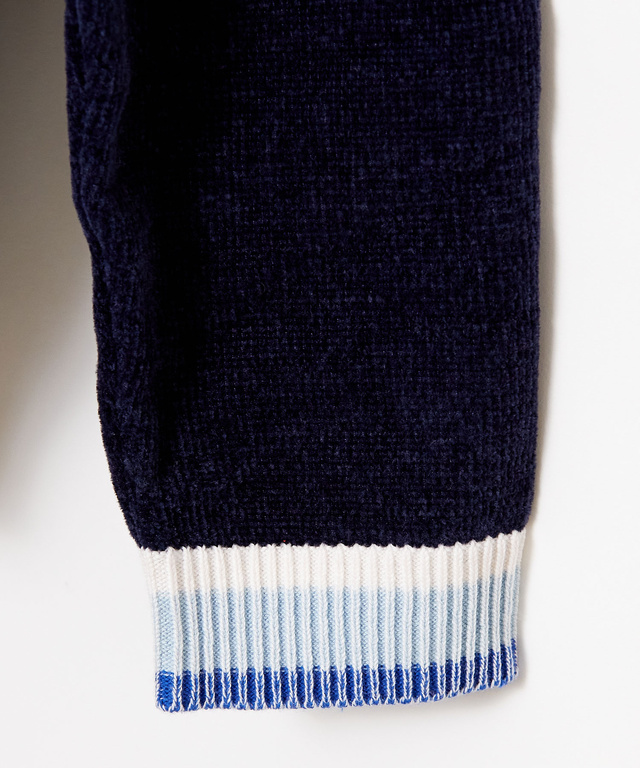 襟配色 ハイネックプルオーバー ニット