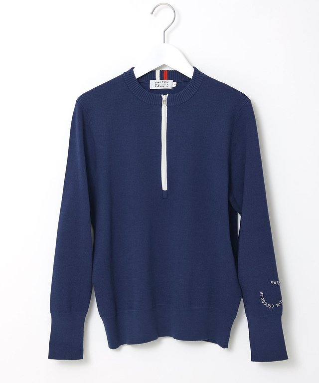 ハーフジップ プルオーバー ニット