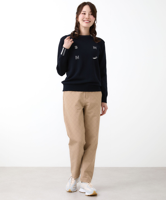 ロゴ クルーネック ニット【日本製】