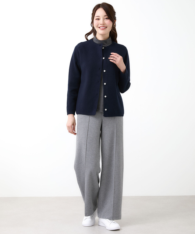 クルーネック ニット カーディガン