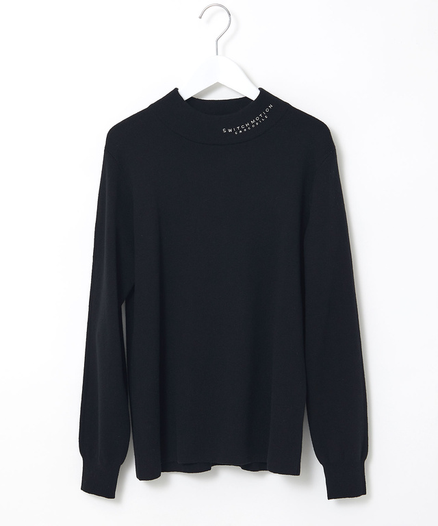 ハイネック リブデザイン ニット