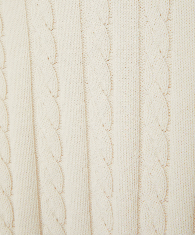 ウールブレンド  ケーブル  Vネック ニット