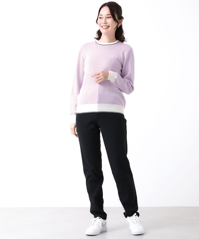 ウールブレンド 千鳥柄チェック 配色 ニット