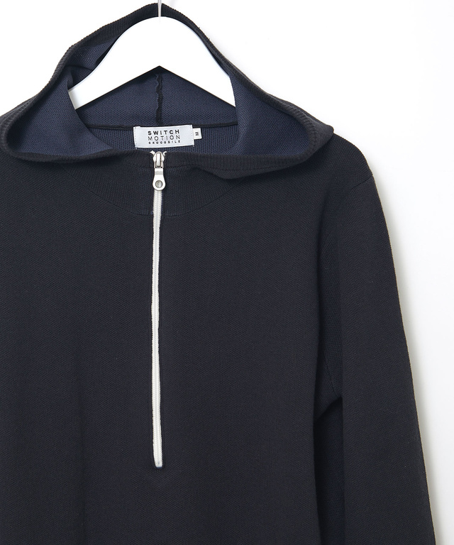 ハーフジップ パーカー プルオーバーニット