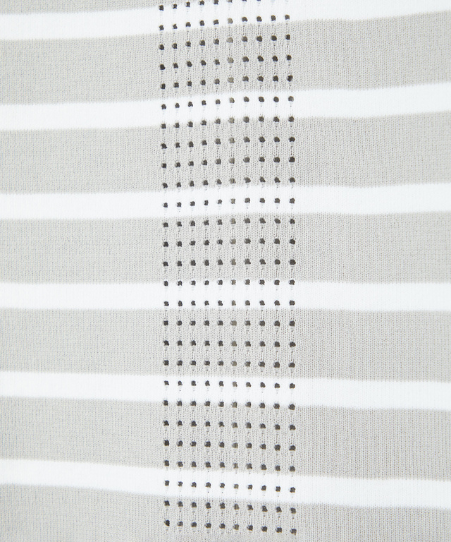 ボーダー柄 ジップアップ ニットパーカー【手洗いOK】