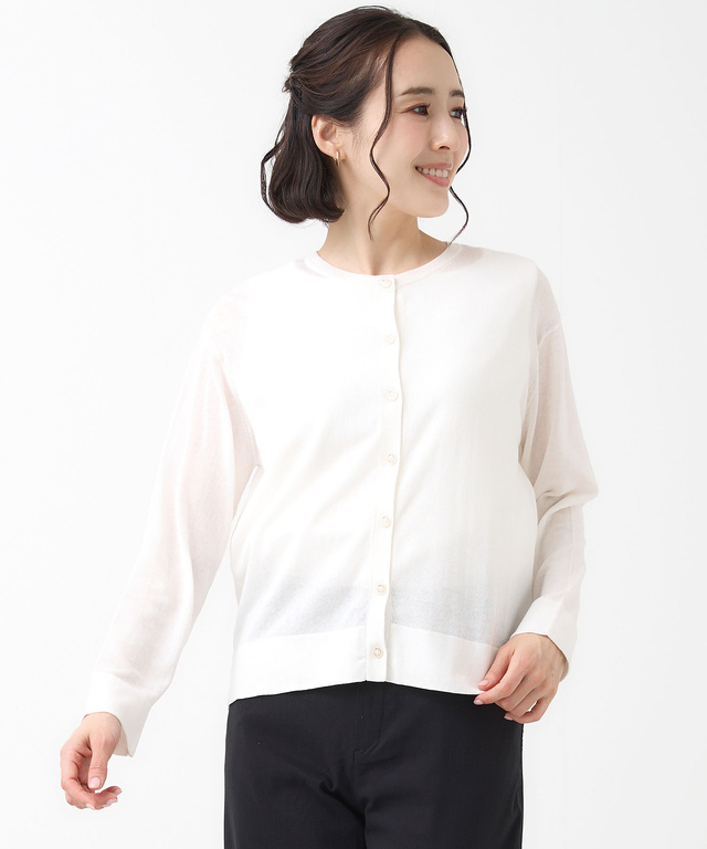 クルーネック カーディガン【手洗いOK】