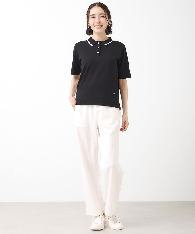 襟パイピング ニット ポロシャツ【ZERO POLO SHIRT】