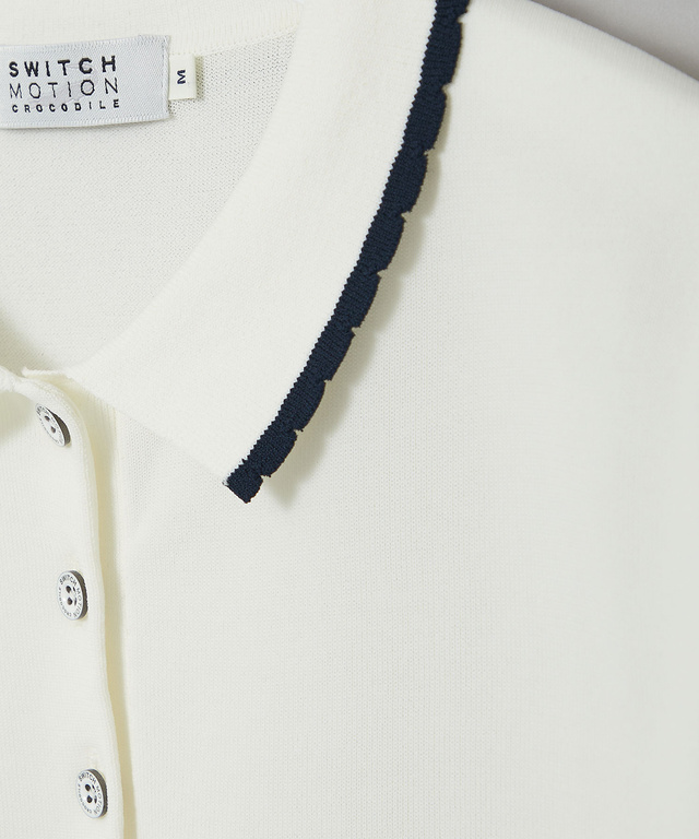 襟パイピング ニット ポロシャツ【ZERO POLO SHIRT】