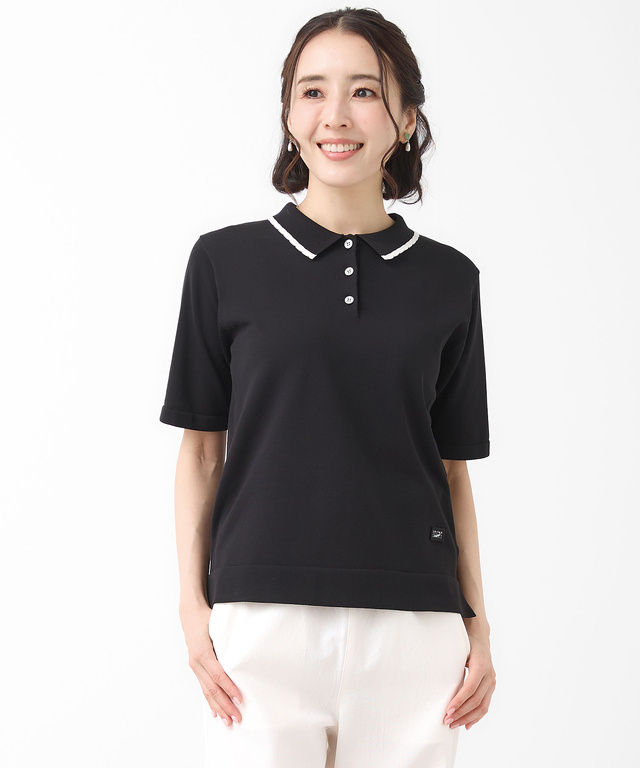 襟パイピング ニット ポロシャツ【ZERO POLO SHIRT】