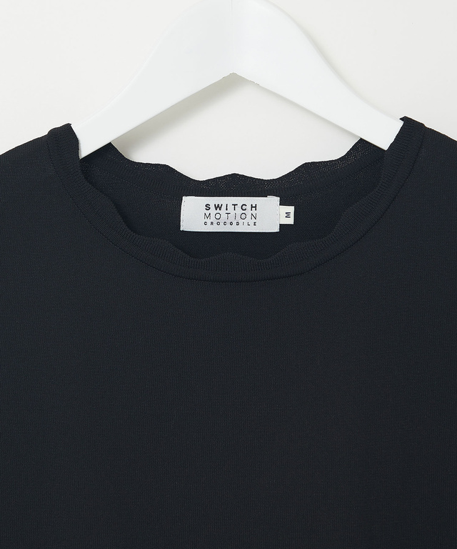 襟デザイン ニット プルオーバー【手洗いOK】