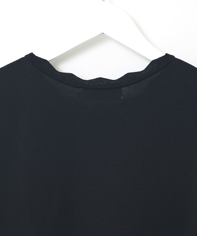 襟デザイン ニット プルオーバー【手洗いOK】