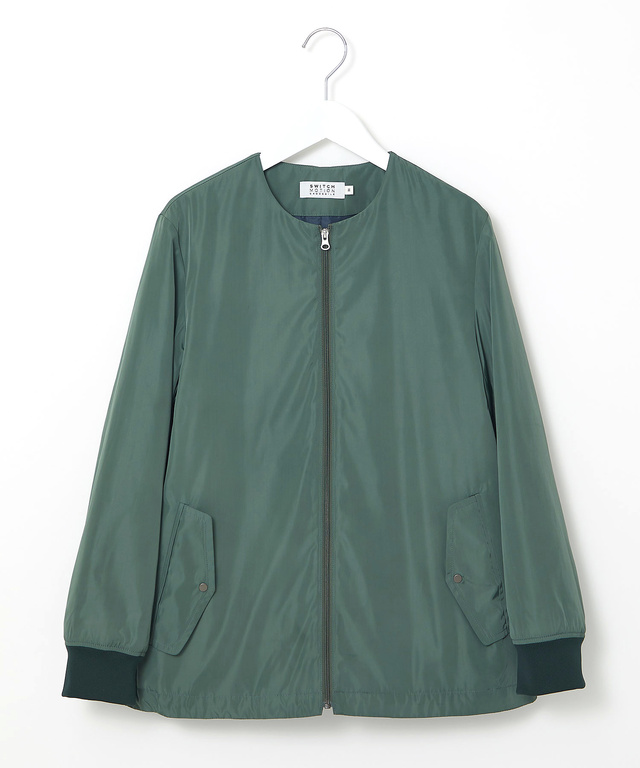 中綿 ノーカラー ブルゾン