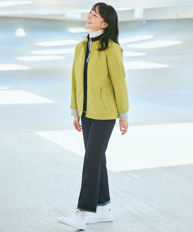 中綿 ノーカラー ブルゾン