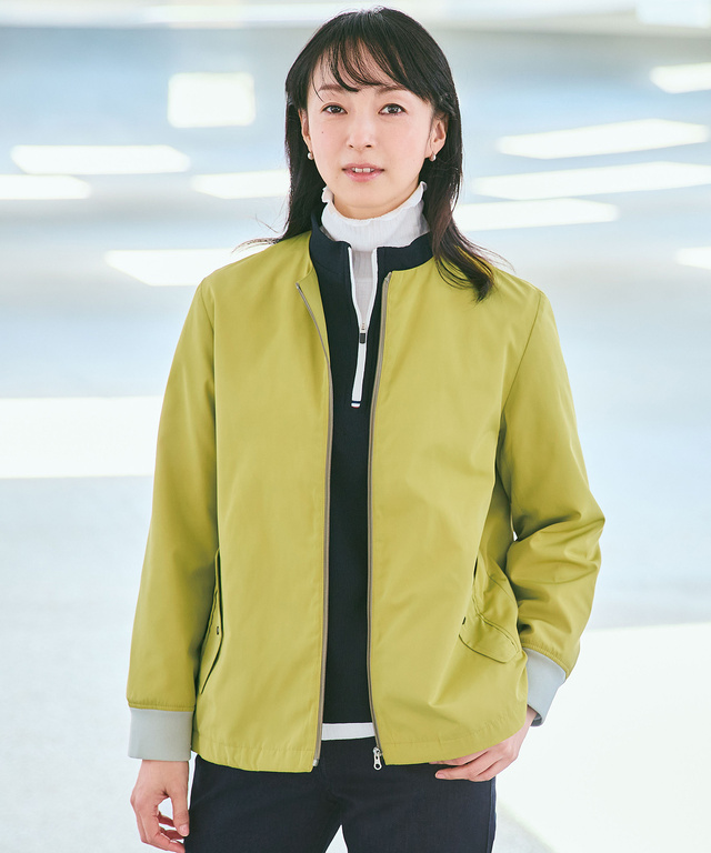 中綿 ノーカラー ブルゾン