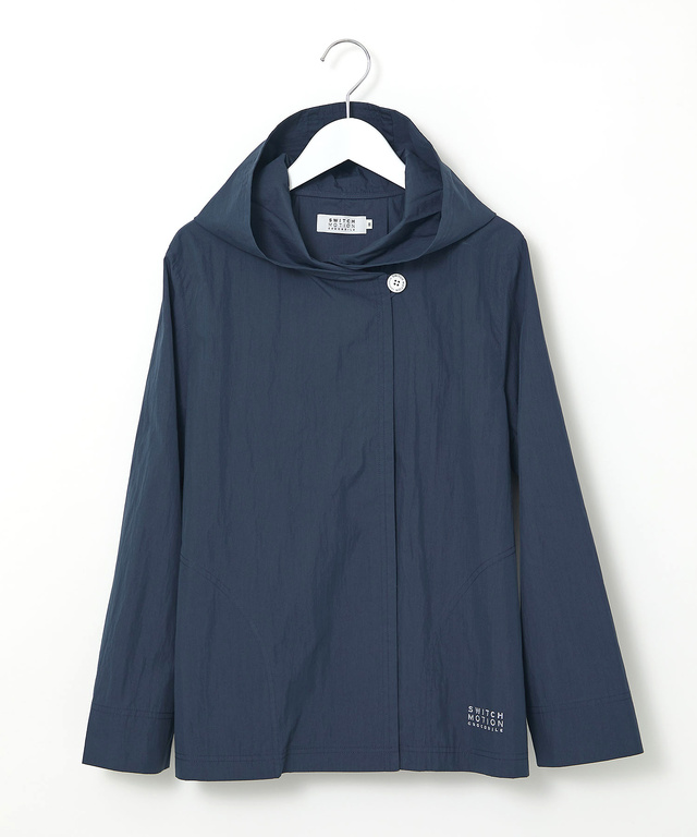 フロントボタン フーデッドジャケット【手洗いOK】