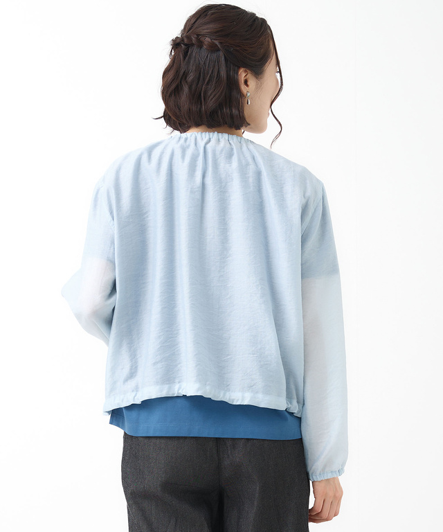 ギャザーデザイン シアーブルゾン【手洗いOK】