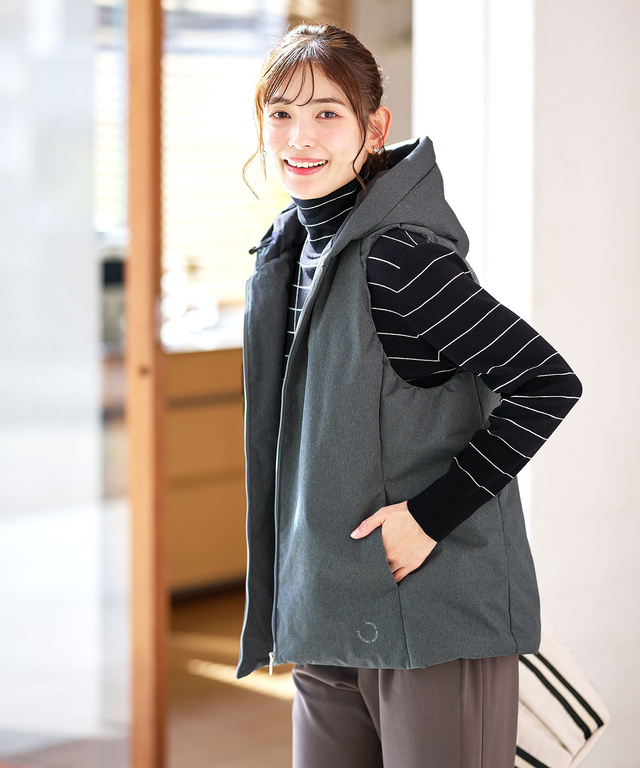 フード付き 中綿ベスト