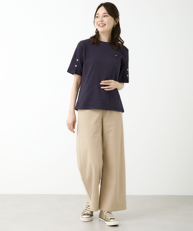 ウエストゴム ワイド ストレッチ パンツ