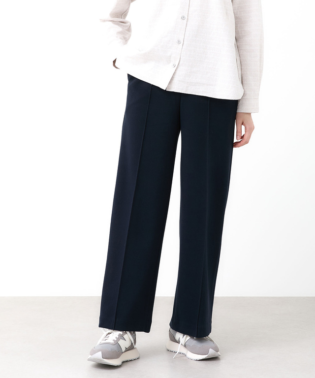 ジャージ素材 セミワイド パンツ