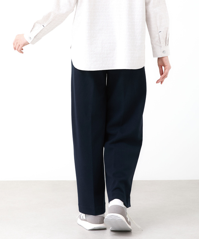 ジャージ素材 セミワイド パンツ