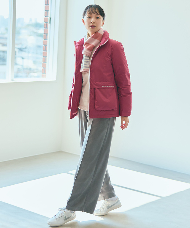 ジャージ素材 セミワイド パンツ