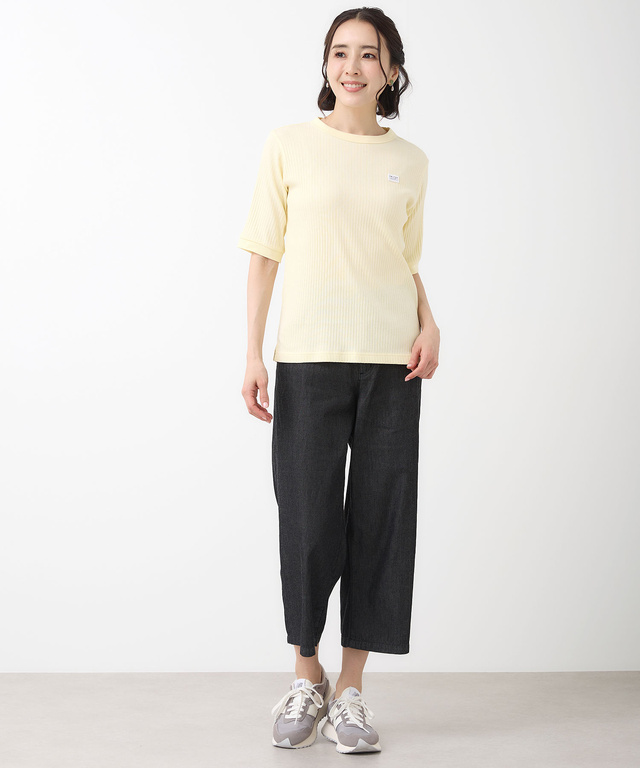 セミワイド クロップド ライト デニム