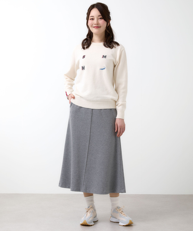 ジャージー セミフレア スカート