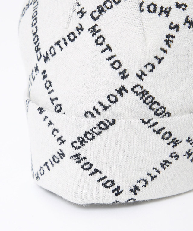 総柄デザイン ニット キャップ