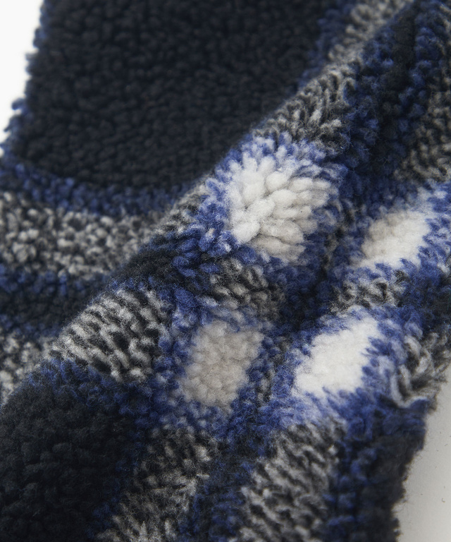 チェック柄 ボア マフラー