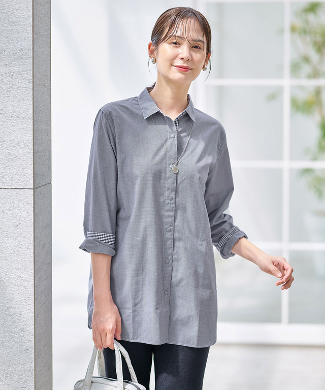 ギンガムチェック シャツ チュニック